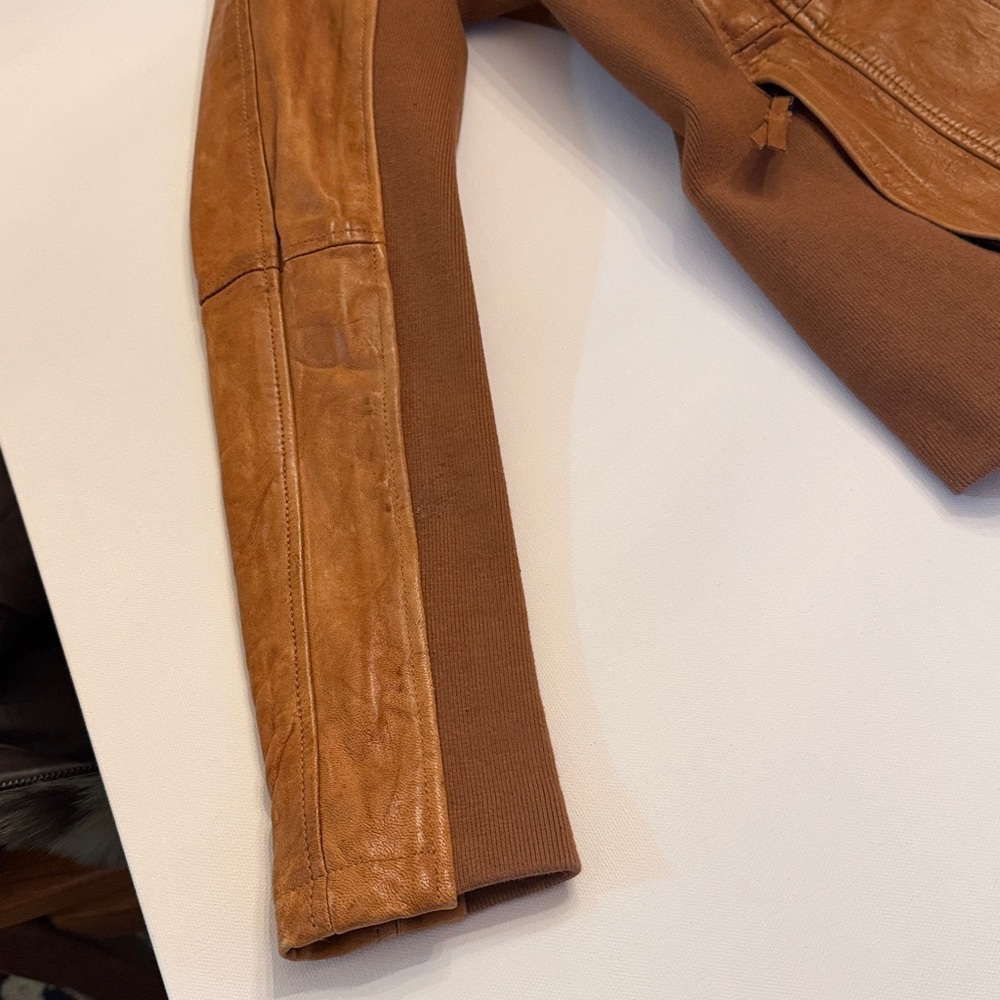 NICHOLAS K Brock Leather Jacket Medium Brown - Picture 16 of 17